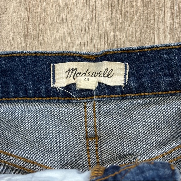 Madewell High Rise Denim Cutoff Shorts Raw Hem Distressed Wash Summer Size 24 - Picture 6 of 9